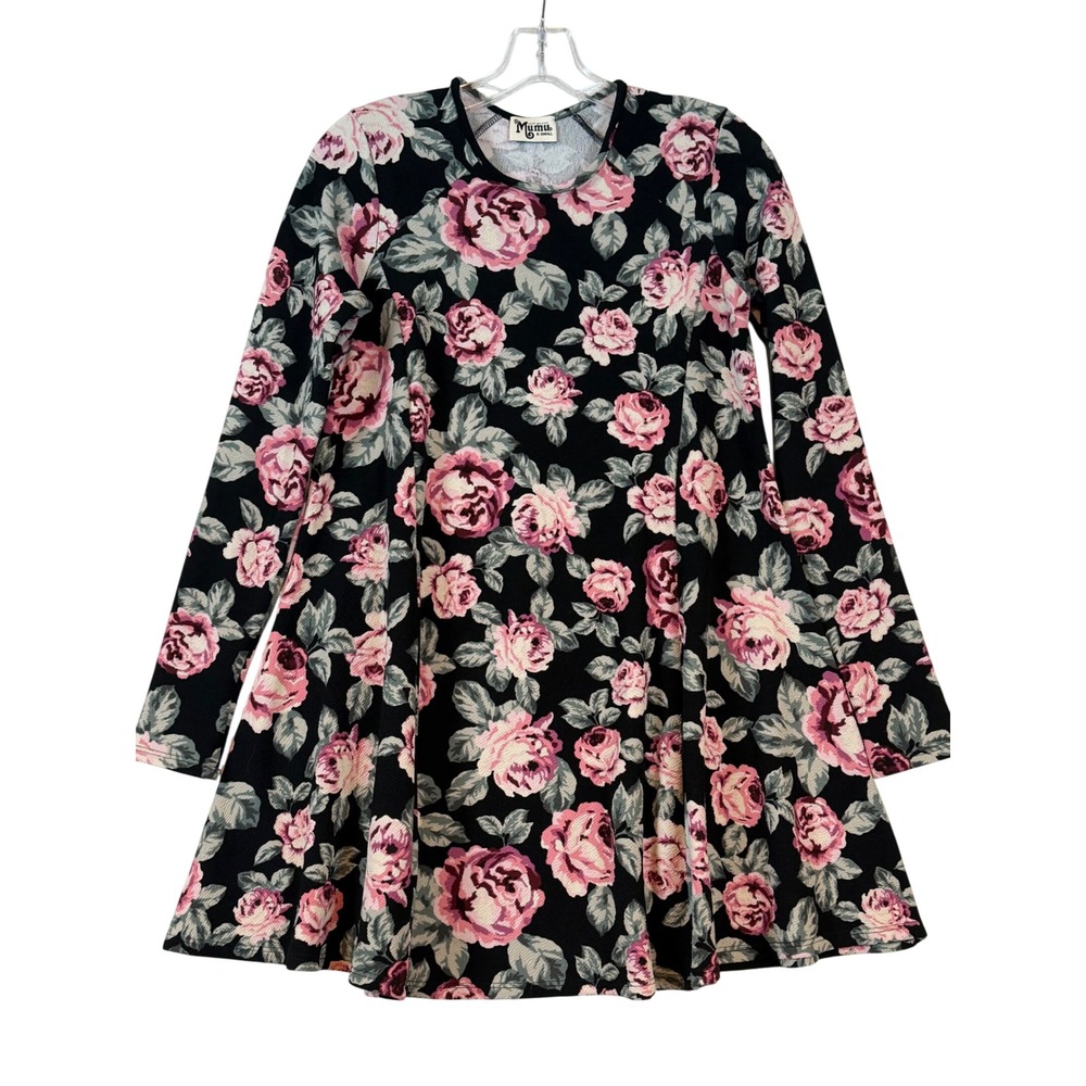 Show Me Your Mumu Rose Floral L/S Swing Mini Dress •XS• Whimsigoth Cottagecore